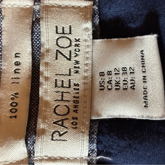 Rachel Zoe Blue Linen Wide Leg Jumpsuit - size 8. - Picture 10 of 11